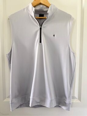 Dunning Golf Men’s Medium Gray Quarter Zip Performance Vest